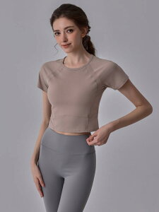 ヨガウェア レディース 女性用 高級感 半袖 トップス 吸湿速乾 着痩せ ナイロン スパンデックス スポーツTシャツ ランニング フィットネス ジム ピラティス トレーニング ブラック ホワイト