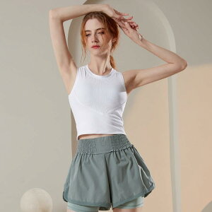 タンクトップ レディース ノースリーブ スポーツ フィットネス ワークアウト ヨガ ランニング ダンス クロップド丈 スリムフィット 吸湿速乾 ナイロン 伸縮性