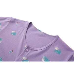 パジャマ レディース ミセス シニア 薄手 コットン素材 ゆったり 半袖トップス 七分丈 ロング丈 パンツ 上下セット 部屋着 ルームウェア おうち時間 普段使い 通気性 吸湿性 丸首 クルーネッ