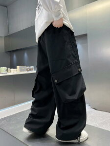 カーゴパンツ 男の子 キッズ ジュニア 子供 春秋 ストレートシルエット カジュアル 普段使い 通学 アウトドア ポリエステル 快適 おしゃれ ブラック カーキ
