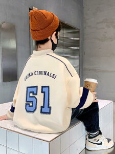 トレーナー 男の子 キッズ カジュアル スウェット トップス 裏起毛 プルオーバー 長袖 綿 コットン ポリエステル ソフトタッチ 秋冬 スポーツミックス おしゃれ 普段使い オフホワイト ネイ