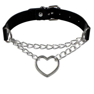 チョーカー ユニセックス ブラック レザー PUレザー 合成皮革 パンク ゴシック ロック系 V系 丸型 ダブルリング 多層 ショートネックレス 首飾り アクセサリー