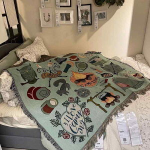 ブランケット キャラクター柄 アメリカン 多機能 大判 アウトドア キャンプ グランピング テント泊 車中泊 ソファカバー 寝具 壁掛け ひざ掛け マルチカバー 敷物 掛け物 おしゃれ ユニーク