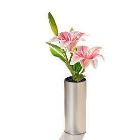 造花 百合 鉢植え フェイクグリーン リビング オフィス 玄関 卓上 インテリア飾り フラワー アートフラワー お手入れ簡単 水やり不要 枯れない アイアンポット