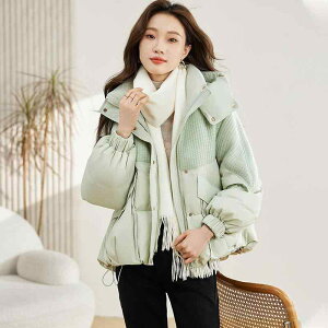 ダウンジャケット レディース 冬物 ミドル丈 フード付き 厚手 オリーブグリーン 白鴨ダウン 上品 きれいめ カジュアル 通勤 オフィス 着回し 長袖 ポケット付き ファスナー仕様