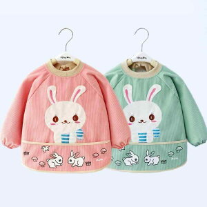 お食事エプロン ベビー 赤ちゃん キッズ 子供 長袖 防水 撥水 防汚 汚れ防止 コーデュロイ スモック 秋冬 離乳食 幼児用