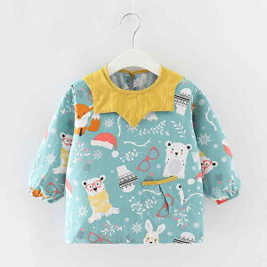 お食事エプロン ベビー キッズ 男の子 女の子 防水 スモック 綿 薄手 かわいい 食事用 遊び着 保育園 幼稚園 総柄 キャラクター柄 コットン 春夏