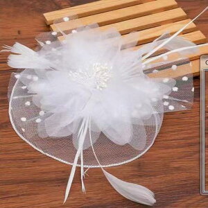 ヘッドドレス 花嫁 ウェディング 欧米風 リボン フェザー チュール ベール ミニハット カクテルハット 結婚式 披露宴 前撮り 撮影 パーティー エレガント 上品