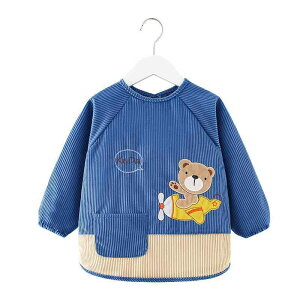 スモック ベビー キッズ 子供用 長袖 食事 お絵描き 幼稚園 通園 防水 撥水 防汚 汚れ防止 コーデュロイ ポリエステル 男女兼用 秋冬 キャラクター