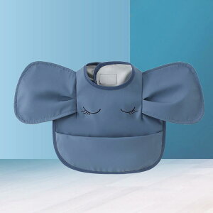 食事用エプロン ベビー キッズ 子供用 男女兼用 幼児 赤ちゃん 防水 防汚 お手入れ簡単 ノースリーブ スモック ポリエステル 食べこぼし対策 かわいいゾウ柄