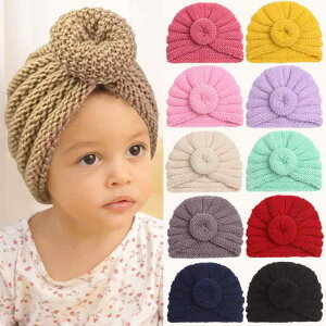 帽子 ベビー 赤ちゃん 新生児 乳幼児 冬物 ニット帽 ドーナツ型 毛糸帽子 保温 防寒 暖かい あったか 無地 シンプル ソリッドカラー カジュアル 普段使い