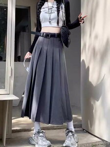スカート レディース TR素材 隠しファスナー ベルト付き プリーツ Aライン ミモレ丈 ロング丈 フレア ボトムス 普段使い オフィス きれいめ こだわり 上品 エレガント