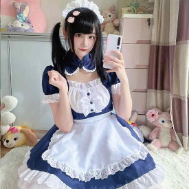 メイド服 レディース かわいい クラシック コスプレ アニメ ロールプレイング カフェ 侍女 ロリータ ワンピース ポリエステル スイート