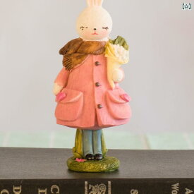 置物 かわいい ウサギ フィギュア 樹脂 製 ヨーロピアン カートゥーン ピンク ブルー イエロー 寝室 インテリア 装飾 雑貨 おしゃれ 小物 部屋 デコレーション