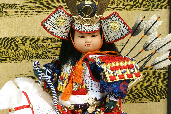 楽天市場】五月人形 久月作 ガラスケース飾り 子供大将「馬乗大将 