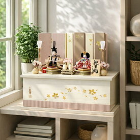 雛人形 久月 コンパクト 収納飾り 刺繍着物 ひな人形 おしゃれ 可愛い ningyoya 4HR-S30 ひな人形 桜竹