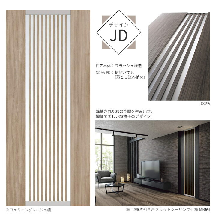 楽天市場】永大産業 スキスムT 片開きドアセット 【デザインJD】固定枠 