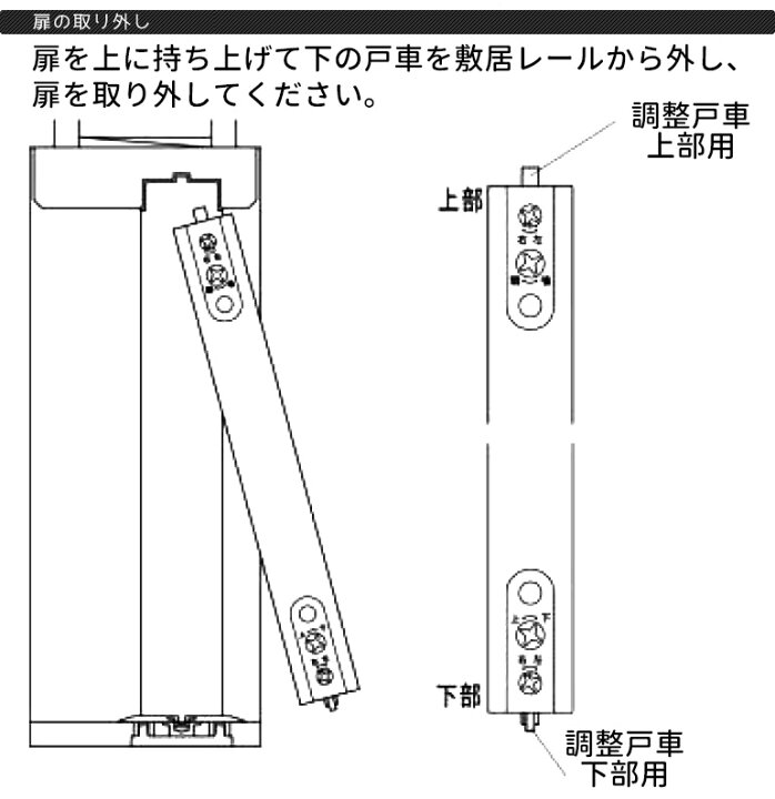 引き戸ノダビノイエ三枚建具戸車