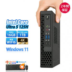 �~�jPC minipc �f�X�N�g�b�v�p�\�R�� �p�\�R�� �V�i Windows11 Office�t�� �C���e�� �yIntel Core Ultra 5 125H�z 256GB~1TB SSD DDR5 16GB ������ �f�X�N�g�b�vPC HDMI WiFi5/6 ���� ���� �I�t�B�X �Q�[�� �{�̂̂� ��