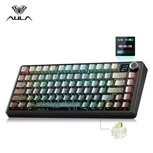 AULA F75 Max ���C�����X�L�[�{�[�h �Q�[�~���O�L�[�{�[�h 81�L�[ US�z�� �p��z�� ���s�b�h�g���K�[ �������� ��x�� �É��݌v �m�u �z�b�g�X���b�v�Ή� TFT�X�N���[�� 2.4GHz/Type-C/BT5.0 RGB���C�e�B