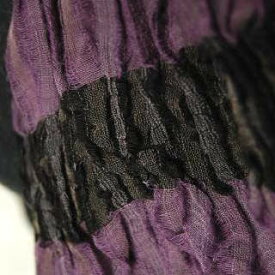 ライクラシルクコットンスカーフ（ストール）（ショール）（インド製）黒&紫 プレゼント アジアン 母の日 ポンチョ エスニック レディース ファッション ネコポスOK