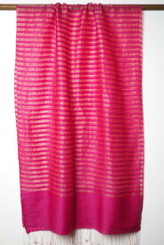 インド ウール シルク ストール ボーダー柄 ピンク オレンジ グレー レディース ファッション プレゼント アジアン 母の日 ポンチョ エスニック