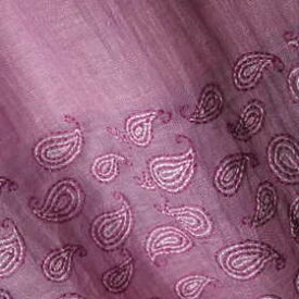 インド リネン 刺繍ストール ペーズリー柄 パープル ピンク系 プレゼント アジアン 母の日 エスニック レディース ネコポスOK +H+Z