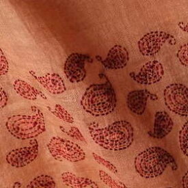 インド リネン 刺繍ストール ペーズリー ( ペイズリー )柄 オレンジ系 プレゼント アジアン 母の日 エスニック レディース ネコポスOK +H+Z