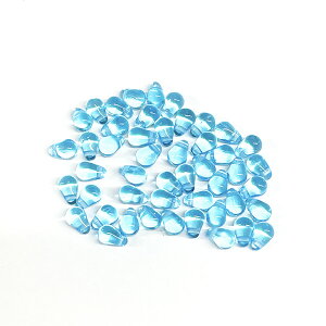 チェコ ドロップ(約6mm×4mm)約30個入 アクア プレスビーズ ガラス ハンドメイド しずく