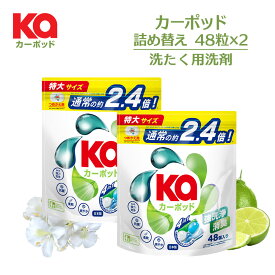 【王子製薬公式】柔軟剤入り洗濯洗剤 カーポッド 詰替セット(48粒×2袋)シトラスティー＆ホワイトムスク 部屋干し 4in1 ジェルマジックボール 消臭 抗菌 爽やかな香り 洗濯洗剤 おしゃれ着 カージェルマジックボール【メーカー直営 王子製薬 国内生産】
