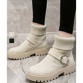 【10%OFFクーポン配布中!】ソックス風 ショートブーツ レディース