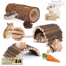 ハムスターおもちゃ 小動物のおもちゃ 噛むおもちゃ 8点セット チンチラ おもちゃ 歯磨きボール 木製 遊び場 チンチラ ウサギなど 遊び道具