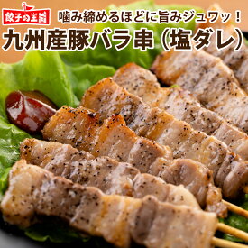 九州産豚バラ串（塩ダレ）8本【レンジOK】串に刺して焼く必要なし！電子レンジで簡単調理ができる、豚バラ串です［餃子の王国］