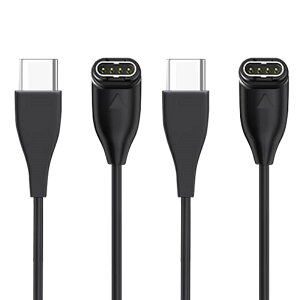 ガーミン Garmin 充電ケーブル スマートウォッチ充電器 Garmin Forerunner 245 255 265 745 945、Fenix 5 5S 5X 6 6S 6X 7 7S 7X、ForeAthlete、Venu 2、Instinct 2 などと互換性がある- USB-C to L型 2本セット