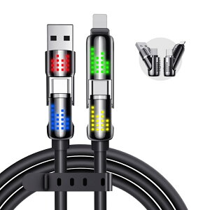 USB-CP[u 1.2m 4in1 t̃VR[ PD3.1}[d 240WΉ 480Mbps] iPhone16/15/13V[YΉ ^ubg/PCp Type-C[dR[h ubN