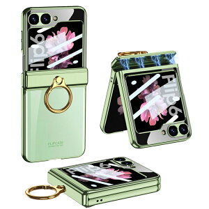 Galaxy Z Flip6 �P�[�X �J�o�[ �N���A �q���W�ی� �����O�t�� �n�[�h�ی�J�o�[�V���R�� ���� �X�g���b�v�z�[���t�� �M�����N�V�[ Z Flip6 / SC-54D / SCG23�ɑΉ� ���� �ϏՌ� �y�� �����ی� ������� 