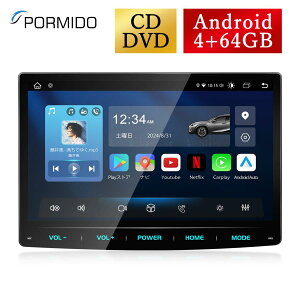 yPORMIDO@|[~hzfBXvCI[fBI android 4+64GB dvd cd J[I[fBI 2din 10.1C` AhChir apple carplay android auto J[ir t PRA107