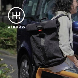AIRPAQ（エアパック）バックパック BIQ・ビック メンズ ブラック グレー アップサイクル ロールトップ 耐水 撥水 おしゃれ リュック 大容量 大きめ バッグパック シートベルト 旅行 バッグ エアバッグ