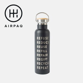 AIRPAQ（エアパック）STAINLESS BOTTLE BLACK / ステンレスボトル 水筒 マイボトル おしゃれ
