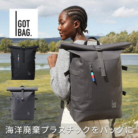 【セール40％オフ】 【在庫限り】 GOTBAG ゴッドバッグ Roll top backpack ロールトップ バックパック 耐水 リュック 大容量 ブラック グレー おしゃれ 海洋廃棄プラスチック SDGS レディース メンズ 旅行 バッグパック リサイクル素材 防水 日常生活 アウトドア
