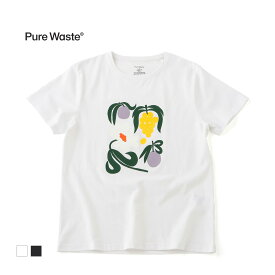 Pure Waste（ピュアウェイスト）Lotta Maija (ロッター マイヤ) コラボレーション Summer Evening メンズ Tシャツ ジャパンフィット フィンランド発 北欧 ベーシックアパレル 100％リサイクル生地 リサイクルコットン