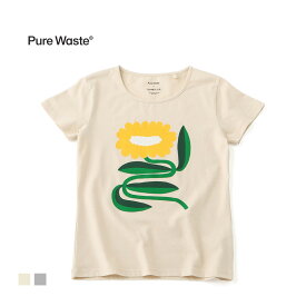 Pure Waste（ピュアウェイスト）Lotta Maija (ロッター マイヤ) コラボレーション Macarena レディース Tシャツ ジャパンフィット フィンランド発 北欧 ベーシックアパレル 100％リサイクル生地 リサイクルコットン