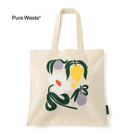 Pure Waste（ピュアウェイスト）Lotta Maija (ロッター マイヤ) コラボレーション Summer Evening ショッピングバッグ プリント トートバッグ 布バッグ エコバッグ レディース メンズ フィンランド 北欧 リサイクル コットン