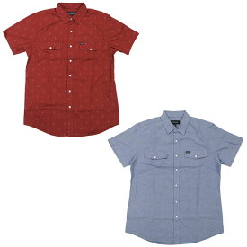 BRIXTON ブリクストンWAYNE S/S WVN SHIRT　[2色](半袖シャツ スナップボタン 薄手 スケート メンズ 青 ブルー レッド 赤)