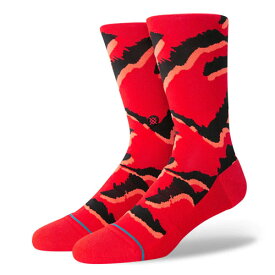 STANCE SOCKS MENS スタンスソックスPELTER RED SOCKS　[RED](ハイソックス 靴下 丈長 おしゃれ 高機能 伸縮 メンズ スケート スケートボード スケボー スポーツ スニーカー ランニングシューズ ブーツ 革靴 ドレスシューズ レッド )