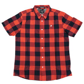 PRIMITIVE プリミティブLIGHT WEIGT BUFFALO S/S SHIRT　[CHERRY](半袖シャツ チェック柄 ギンガム ストリート スケート メンズ レッド 赤 ネイビー)