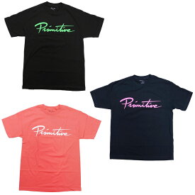 PRIMITIVE プリミティブNUEVO SCRIPT TEE　[3色](半袖Tシャツ ストリート スケート メンズ レディーズ ユニセックス ホワイト 白 ネイビー 黒 ブラック カットソー)