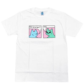 LEON レオンHOW R U TEE　[WHITE](半袖 Tシャツ クルーネック 猫 ねこ CAT カットソー メンズ レディース ユニセックス ホワイト 白 )