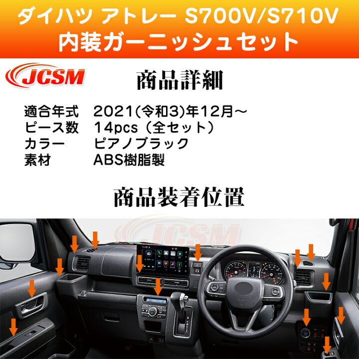 楽天市場】新型 アトレー 内装ガーニッシュセット インテリアセット 