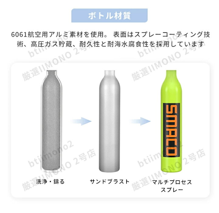楽天市場】ミニスキューバダイビング タンク 酸素ボンベ 0.5L 約8分間 